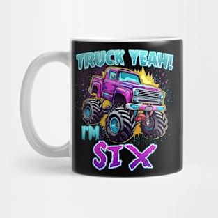 Truck yeah Birthday Tee Six year old Girl Tee Monster Truck Birthday Country Birthday Kids Mug